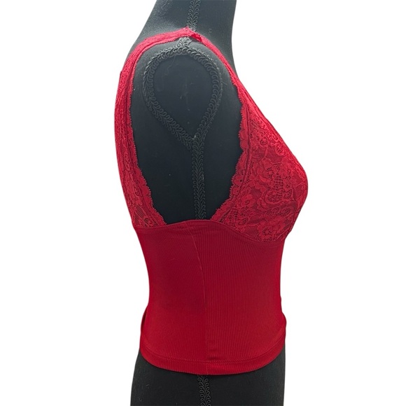 Cider XS Wine Burgundy Lace Y2K Babydoll Coquette Romantic Feminine Top - Picture 4 of 9